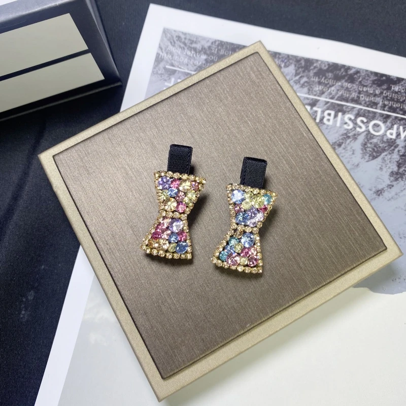 L382彩色领结款刘海夹一对