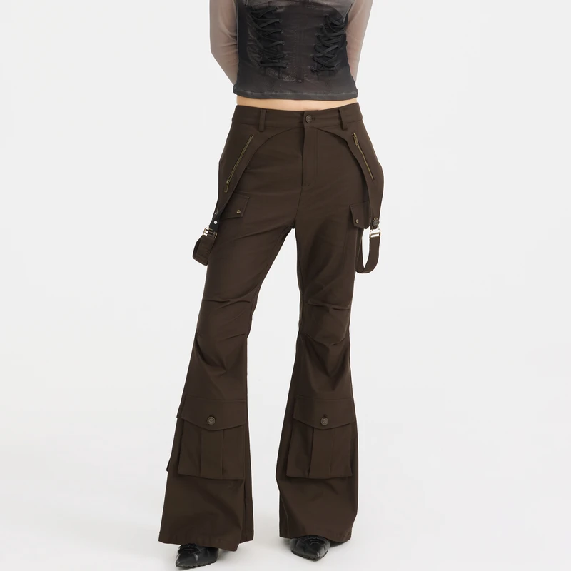 REVAN芮范2025春季新品经典干练微喇长裤RL11301093