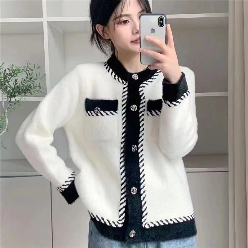 法式气质女士短外套春秋季2025春装女装新款宽松水貂绒洋气上衣