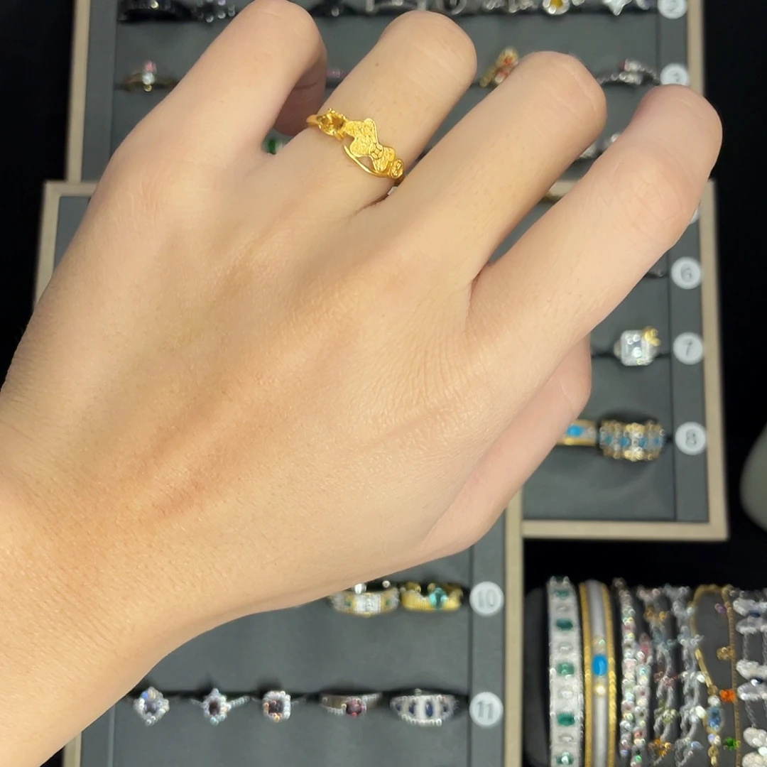 戒指银S925镶嵌黄晶