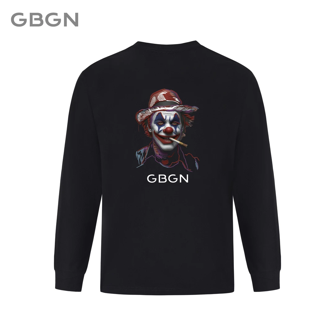 GBGN【小丑】光变重工刺绣工艺秋冬新款轻奢长袖T恤G3002