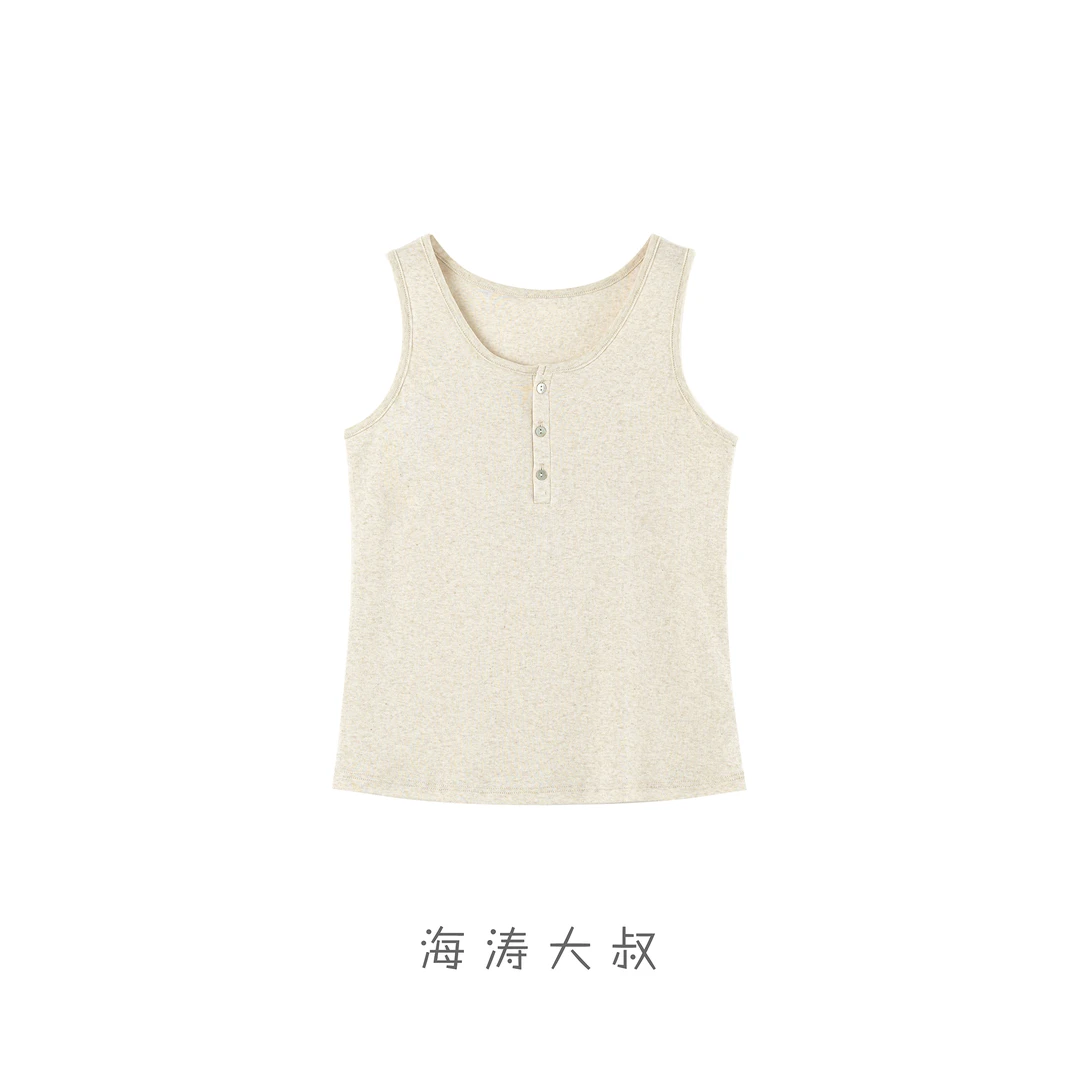 【海涛大叔】天丝亚麻纽扣背心 WA9758