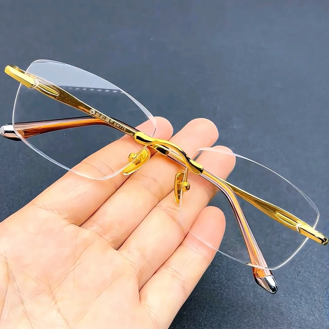 东海水晶男士老花镜无框设计高清高透润目养眼适用时尚男女款