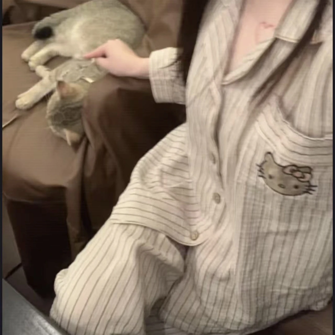 薇莎秋季云朵棉长袖长袖睡衣家居服