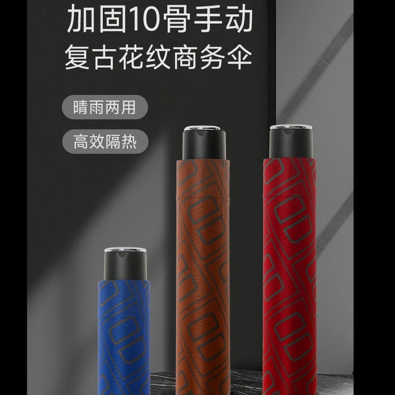复古手动遮阳商务晴雨两用超强抗风暴雨伞加大防紫外线折叠伞双人