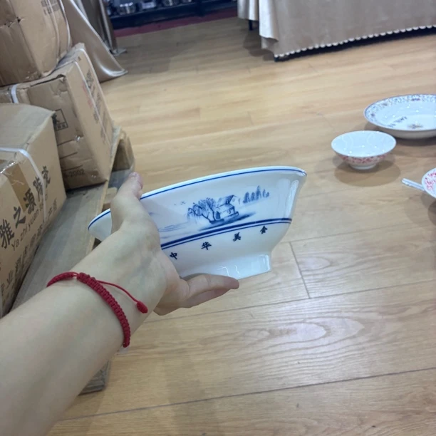 8.5寸中华美食护边反口碗2个