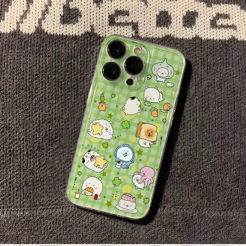 四叶草自嘲熊适用iphone16苹果15手机壳小米OPPO华为VIVO荣耀一加