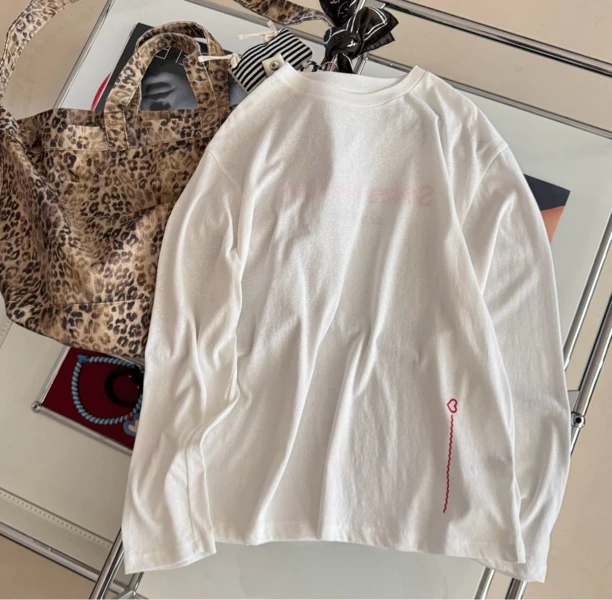 XHCHIC 夏季新款心脏跳动小众字母长袖时尚长袖Ｔ