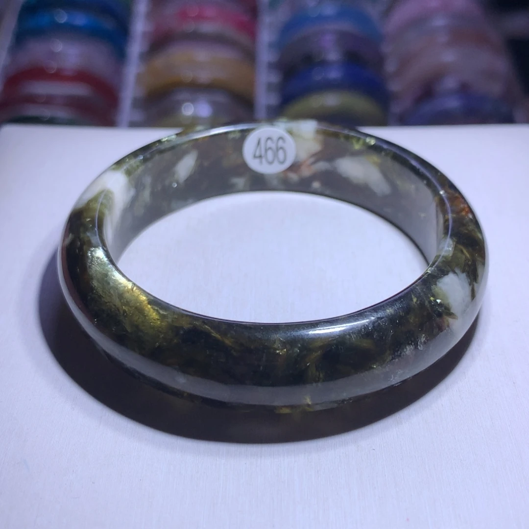 水晶银S925镶嵌手镯绿祖母56.1圈466