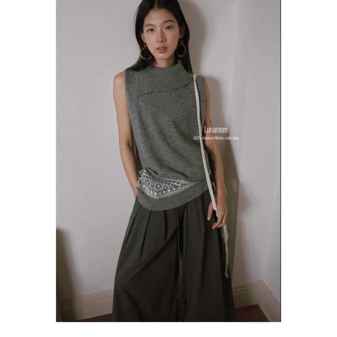 爱唯依（F）-白色甜心！羊毛侧开领百搭马夹（RM08063#）RESS.M