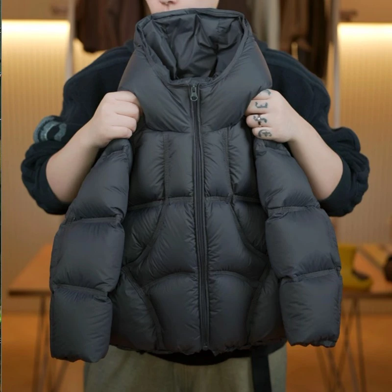 巴拉童年巴拉童装儿童韩版冬季新款加厚男女童冬装连帽白鸭绒羽绒