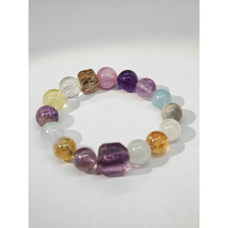 【YY0019】超七小方块紫水晶大方块大咪多宝水晶手串