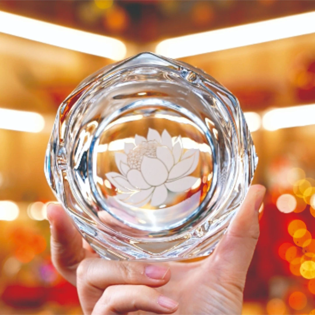 手工切割-莲花灰缸糖果罐装饰摆件