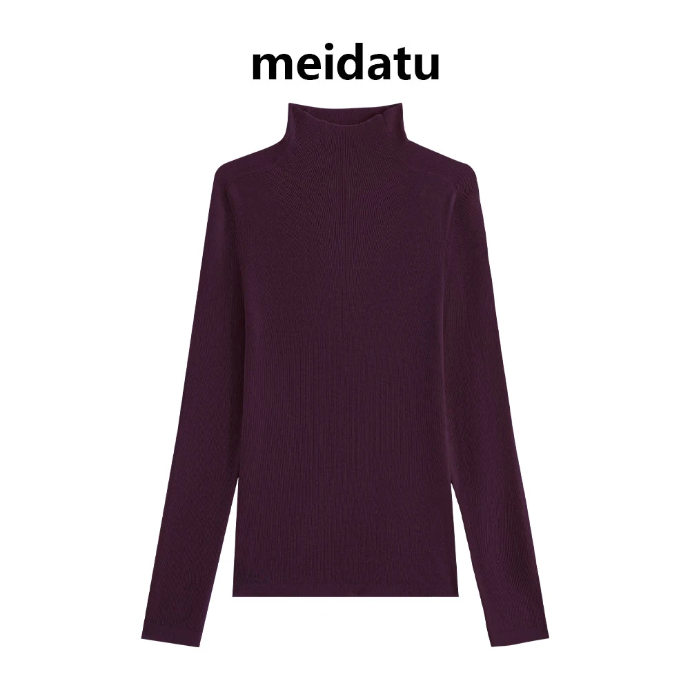 美哒兔（秋日伴侣）百搭中高领针织打底衫（高个子版）CM838-QG