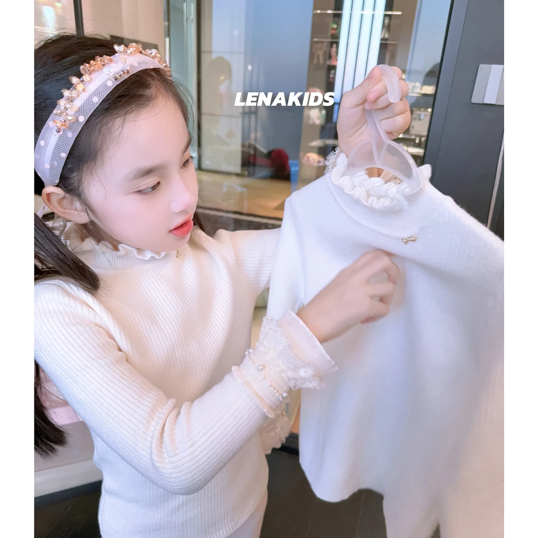 Lenakids百搭蕾丝边·气质时髦女宝针织毛衣内搭24121503