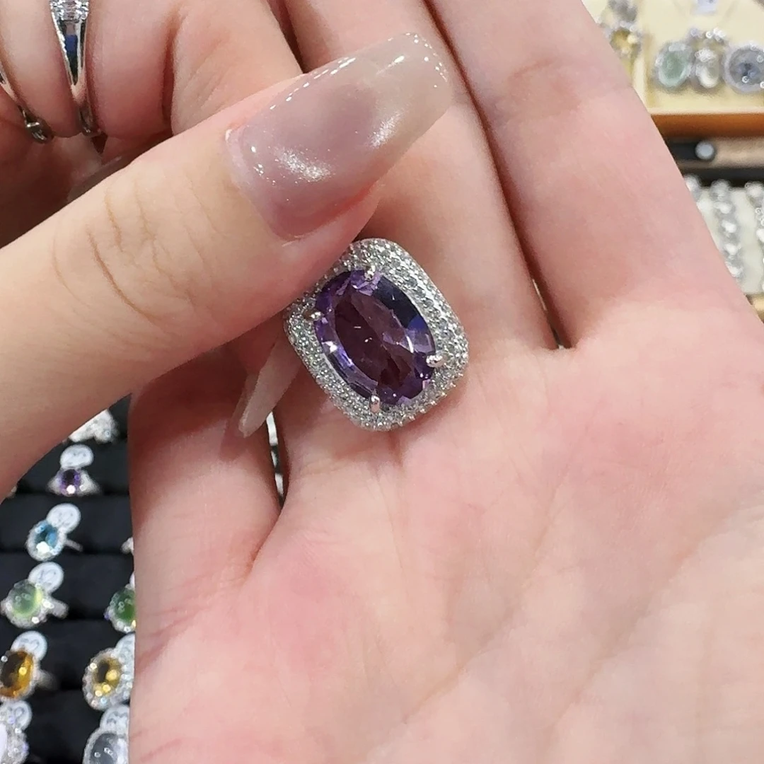 小***-颈饰银S925镶嵌紫晶