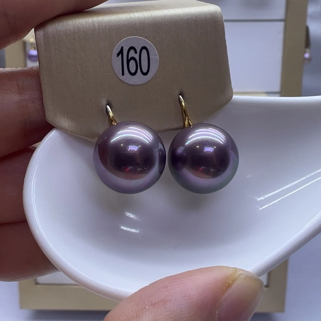 淡水珍珠银S925镶嵌耳饰