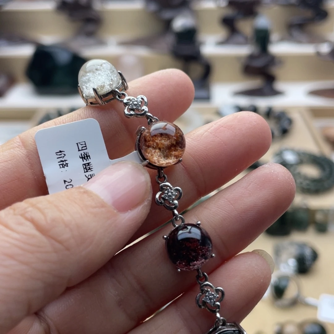 手链银S925镶嵌水晶四季幽灵手链