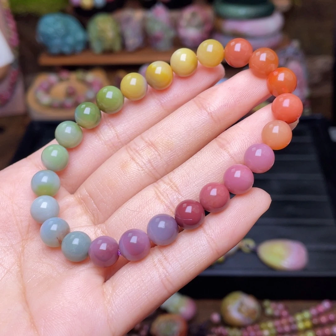 玛瑙/玉髓珠宝半成品未镶嵌妮*胆盐源玛瑙色标级老矿料手串