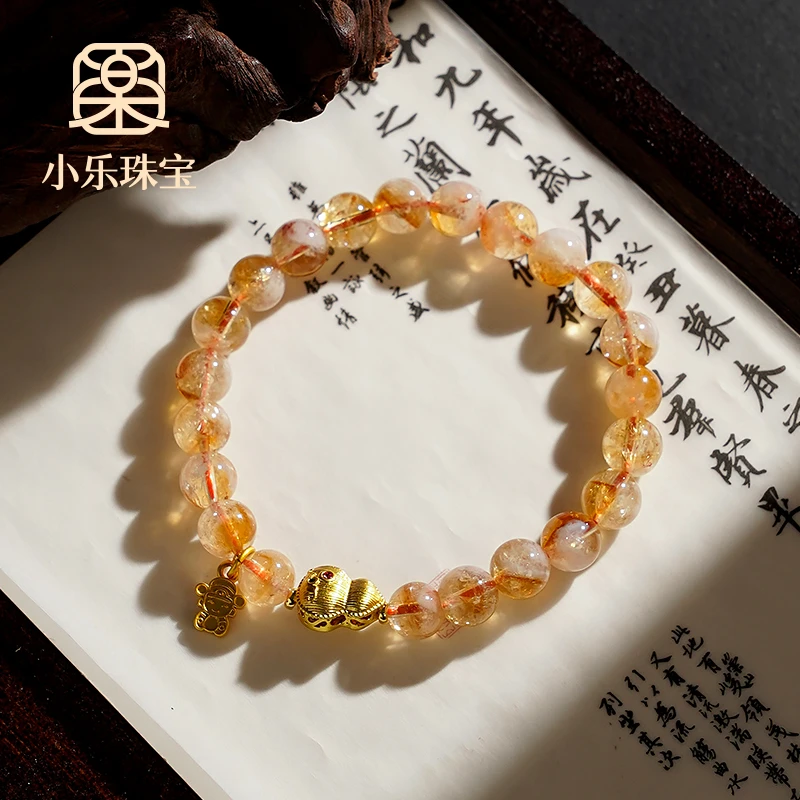 单圈富贵黄塔晶小财神吊坠女式手链多样性发一-10222
