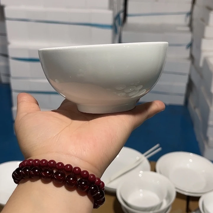 瓷片高白泥清黛4.5英寸罗汉米饭碗六个包邮