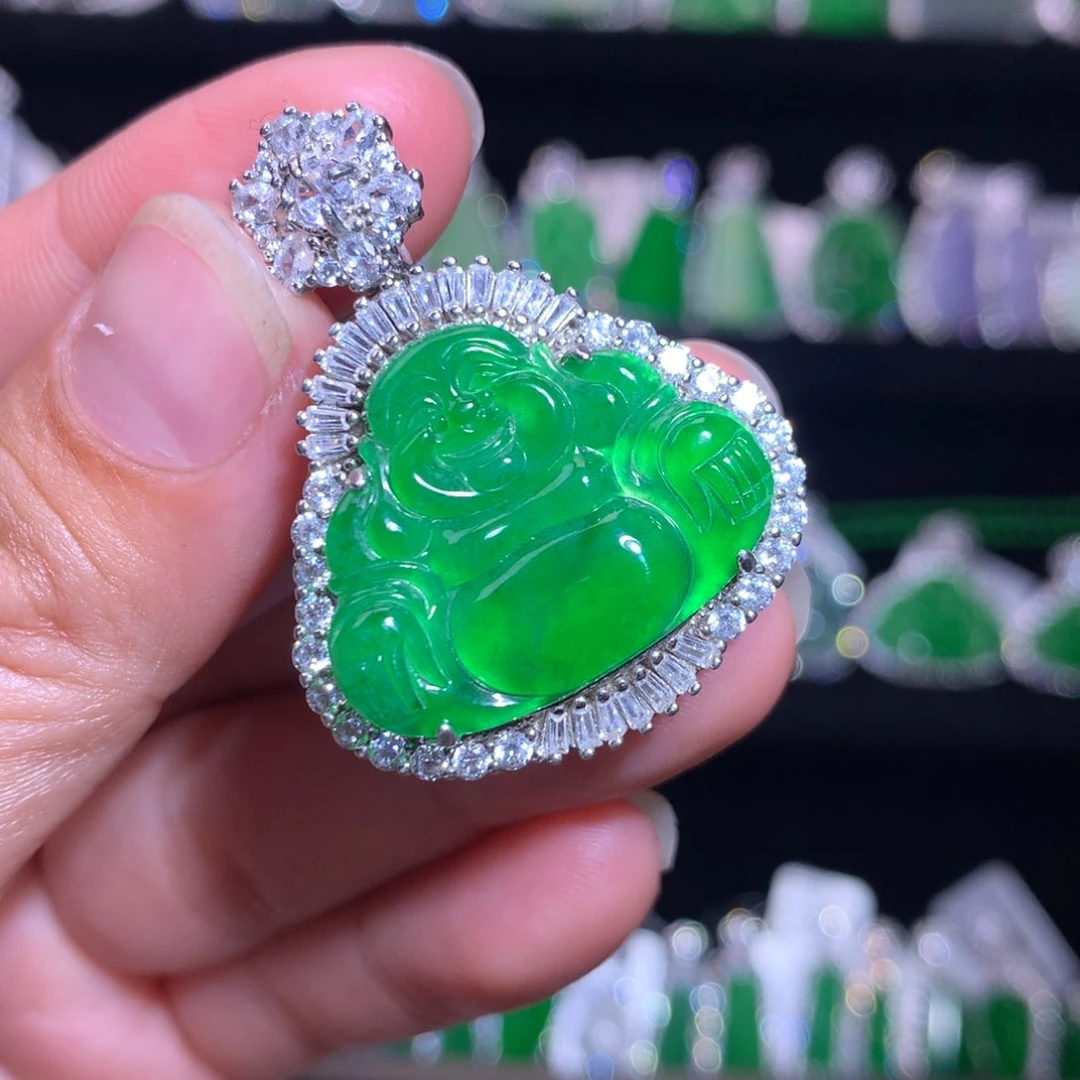 【闪购商品】颈饰银S925镶嵌翡翠天然翡翠