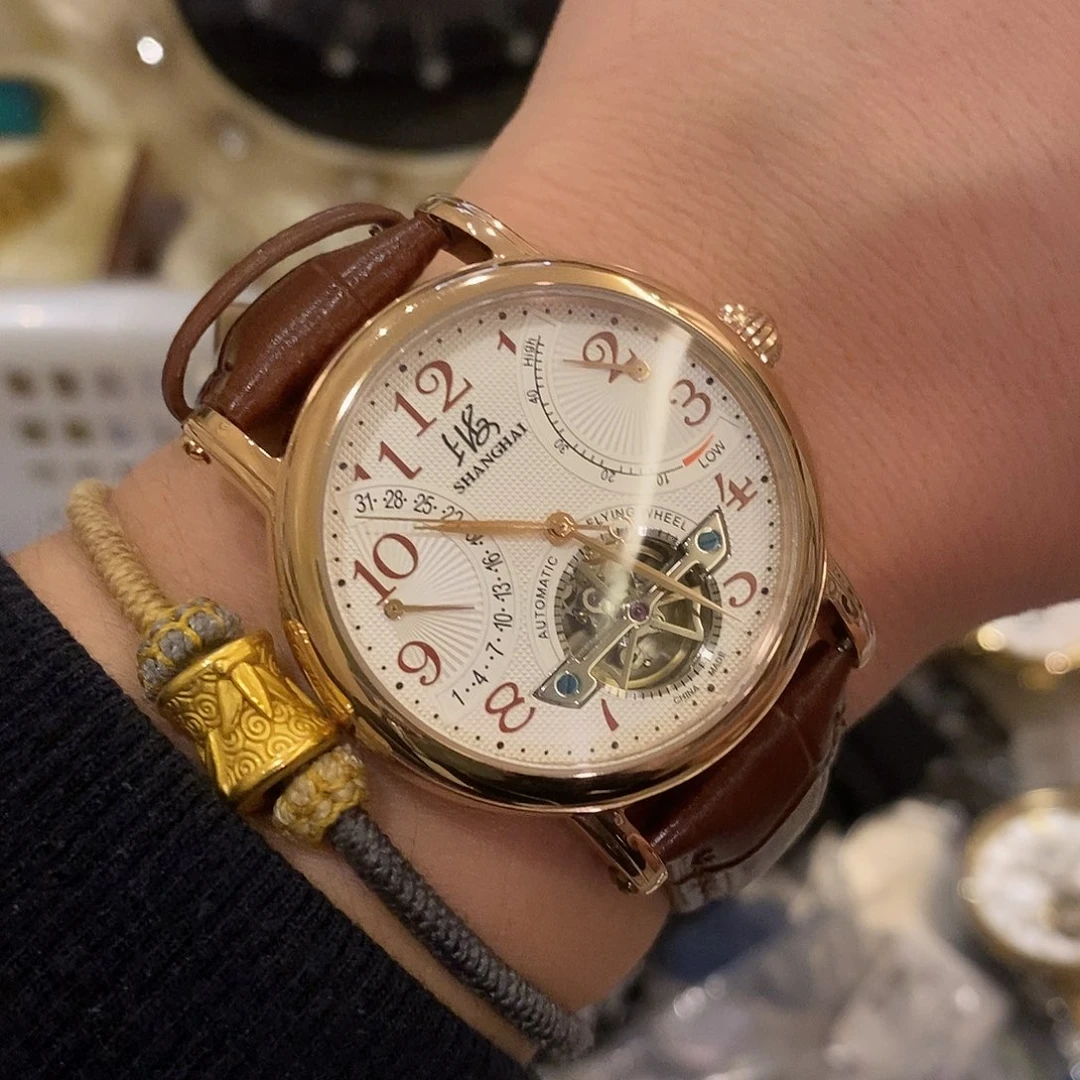 精钢老上海动储全自动机械表