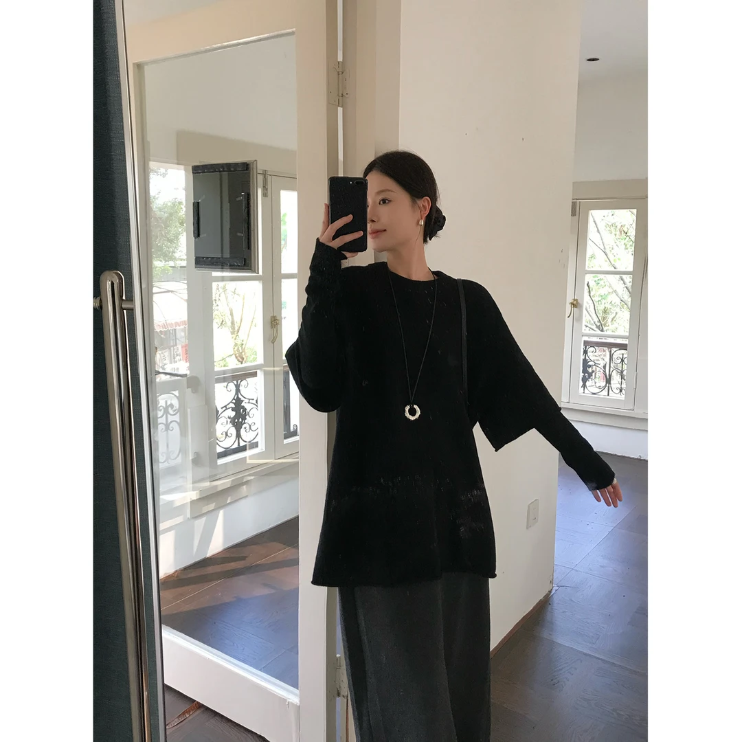 ZHONG HE· 滕捣捣 25秋冬新款绵羊毛慵懒风高领毛衣针织女山羊绒