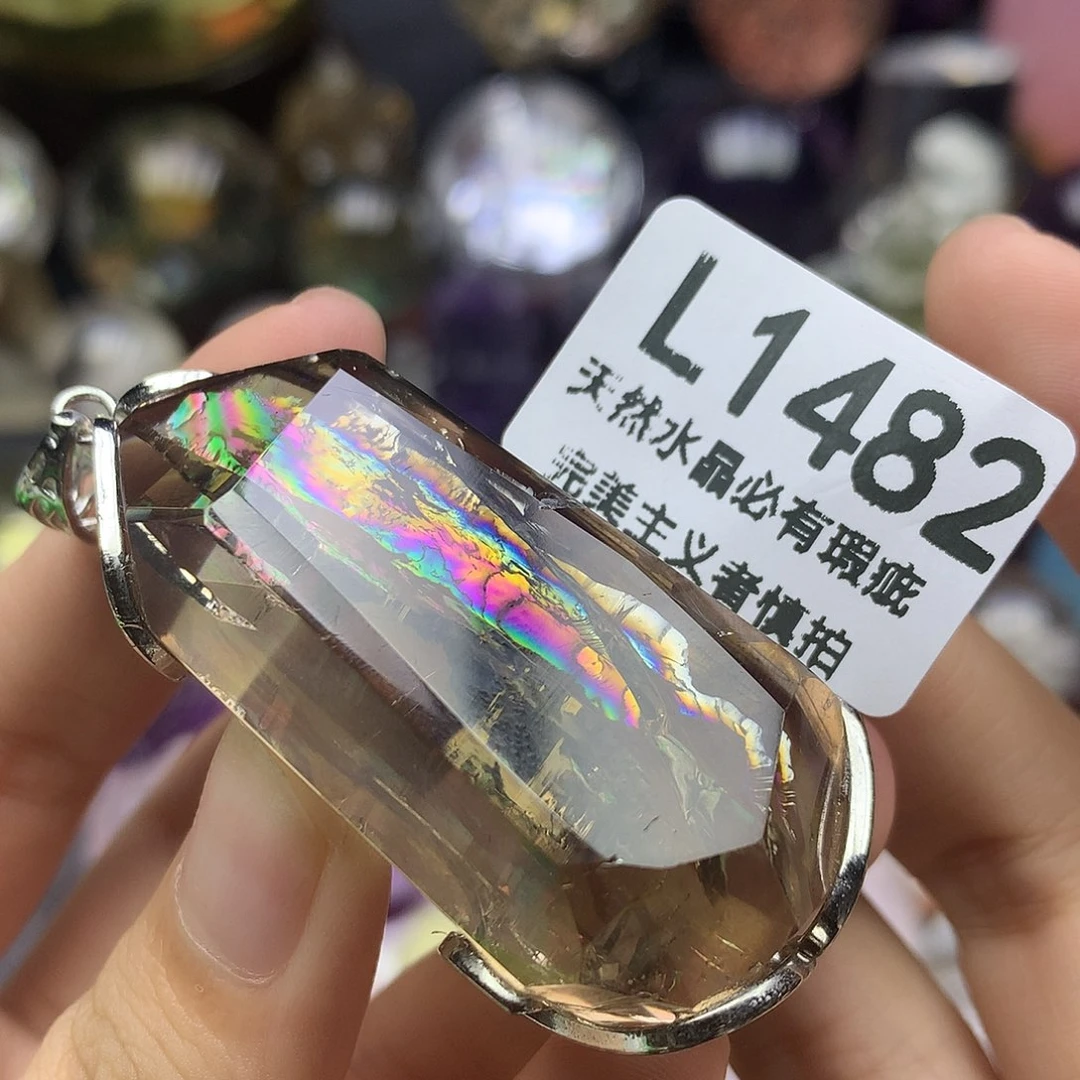 水晶未镶嵌珠宝半成品吊坠