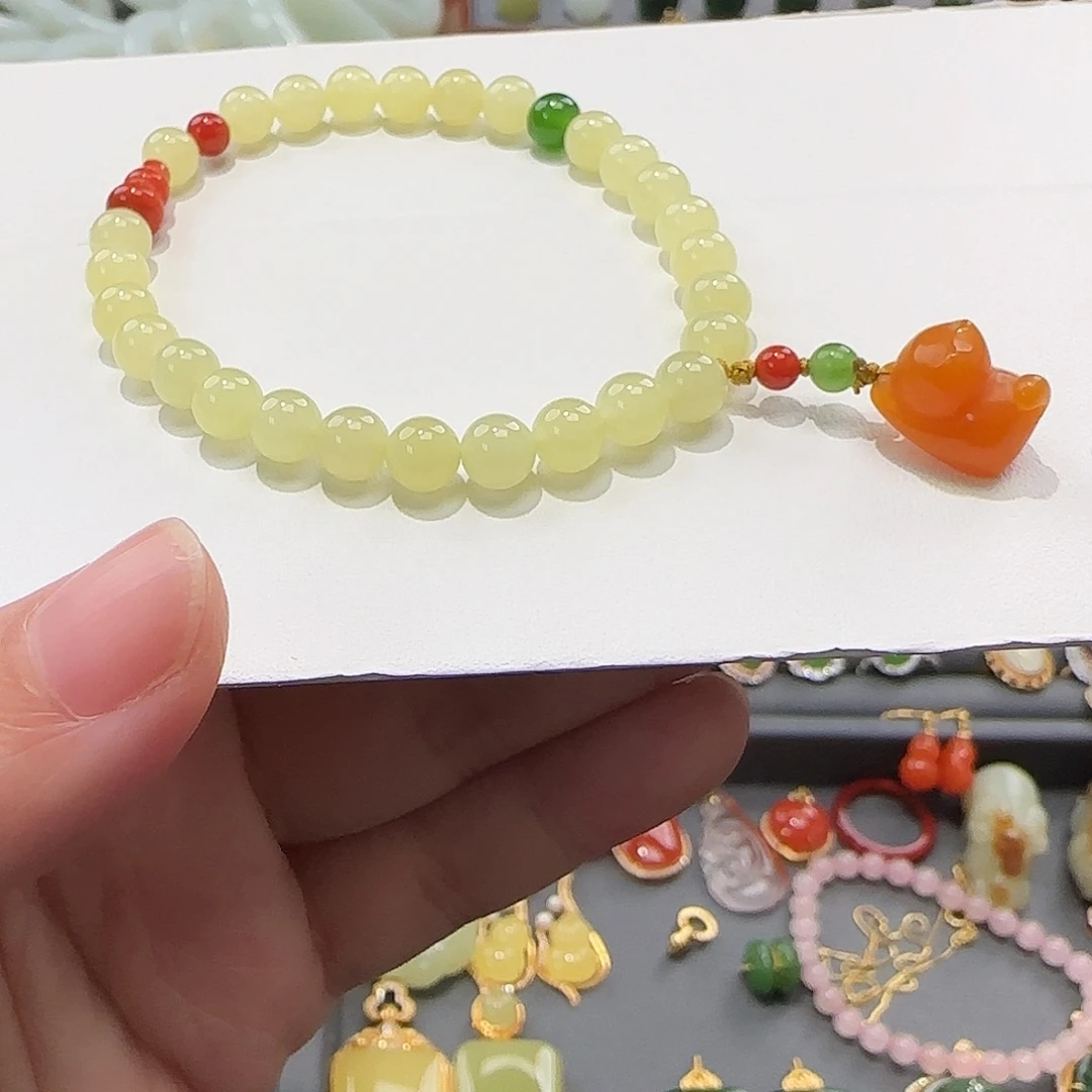 和田玉未镶嵌手串6