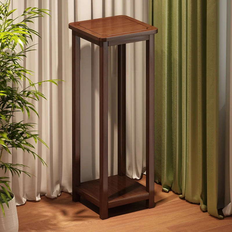 中式实木花架子客厅落地式2024新款室内多层放花的架子花架置物架