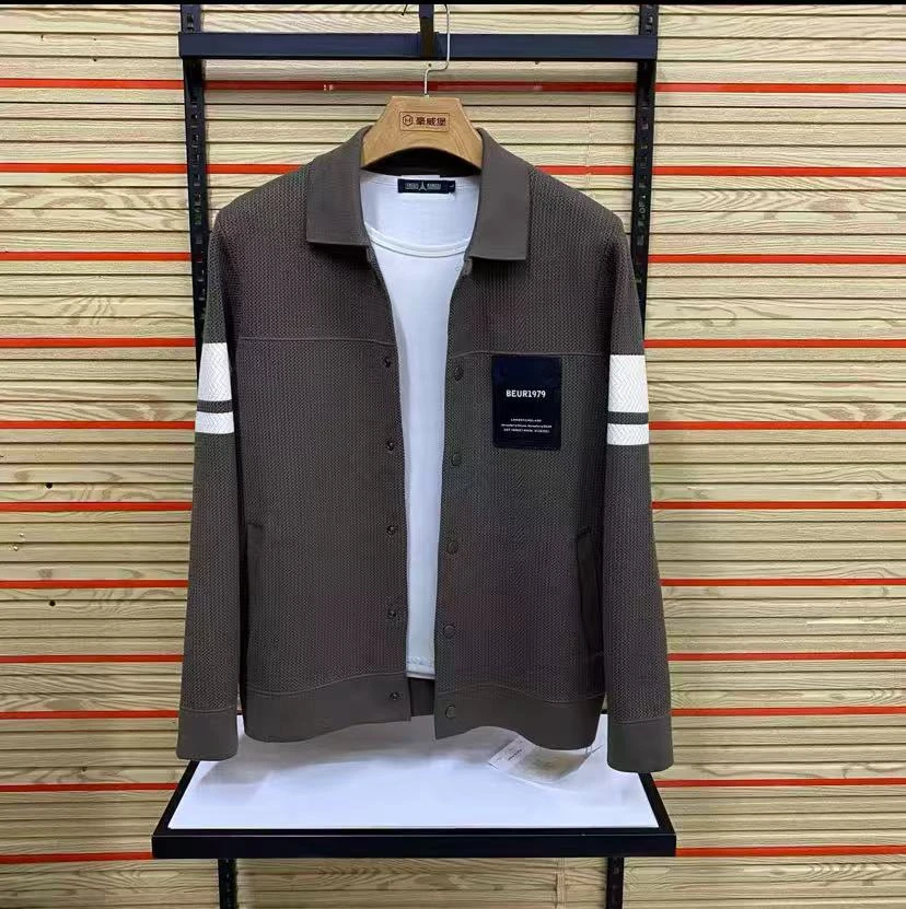 针织男士休闲针织衫长袖秋季清凉感法式开衫翻领修身毛衣春季潮流