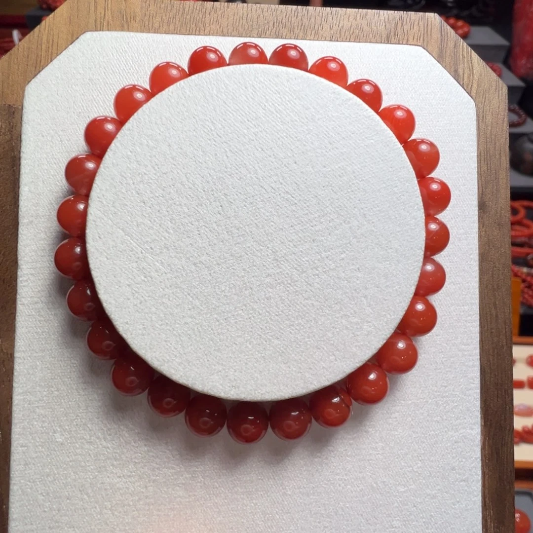 南红玛瑙未镶嵌保山大陷坝手串 6+有微瑕