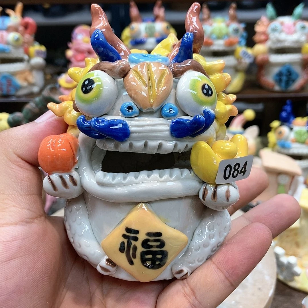 摆件直播间手工抽象陶瓷摆件084
