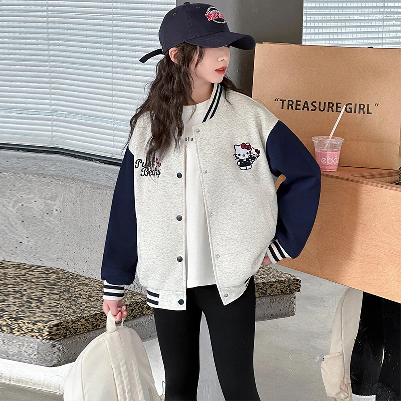 女童春装棒球服外套2025新款女孩大童运动外套儿童春秋夹克初中生