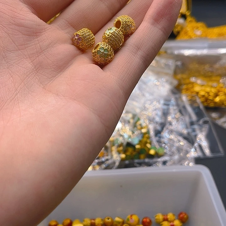 无铜合金镶嵌花花珠