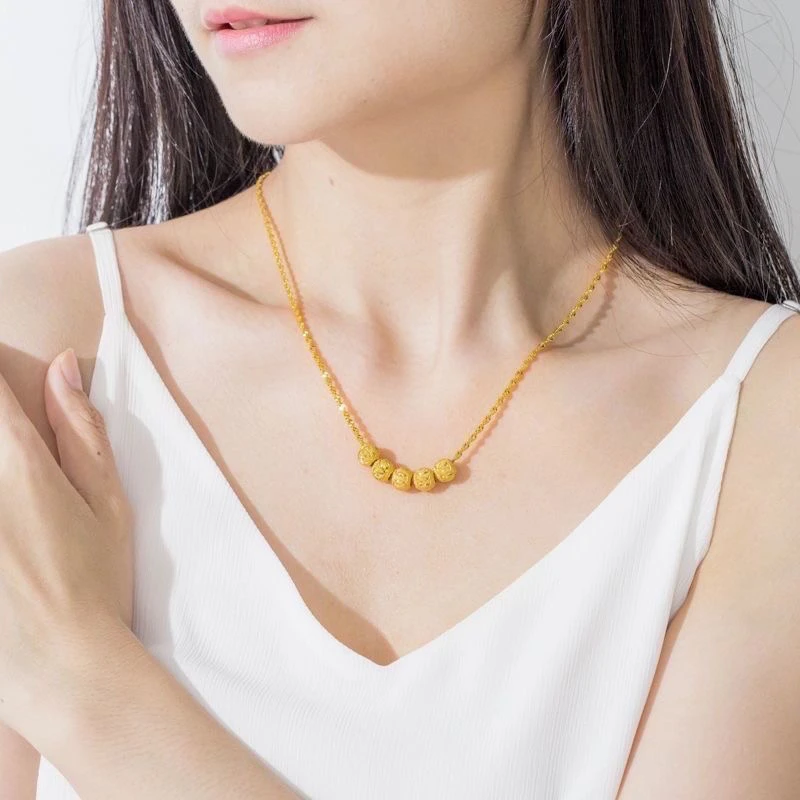 铜合金吊坠 奥迪珠吊坠项链镀K金时尚百搭店铺同款精美礼物轻奢