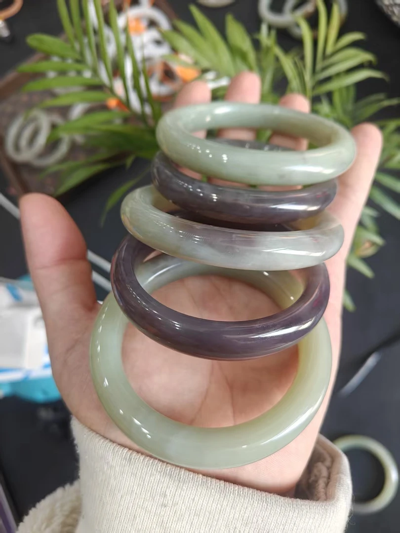 老李严选  和田玉烟紫手镯多样发一D707