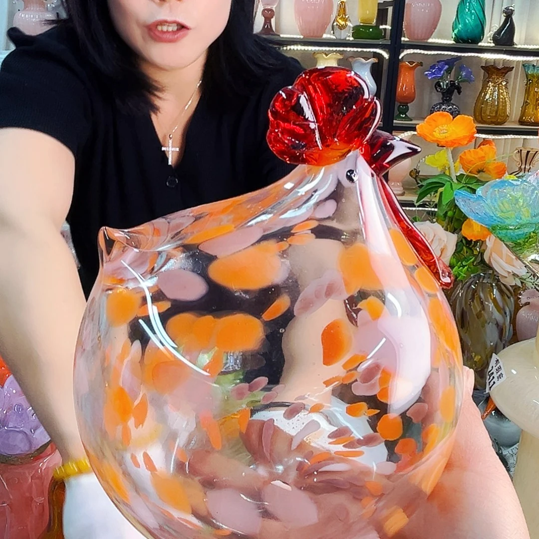 清***浅琉璃胖胖公鸡家悦琉璃工艺品