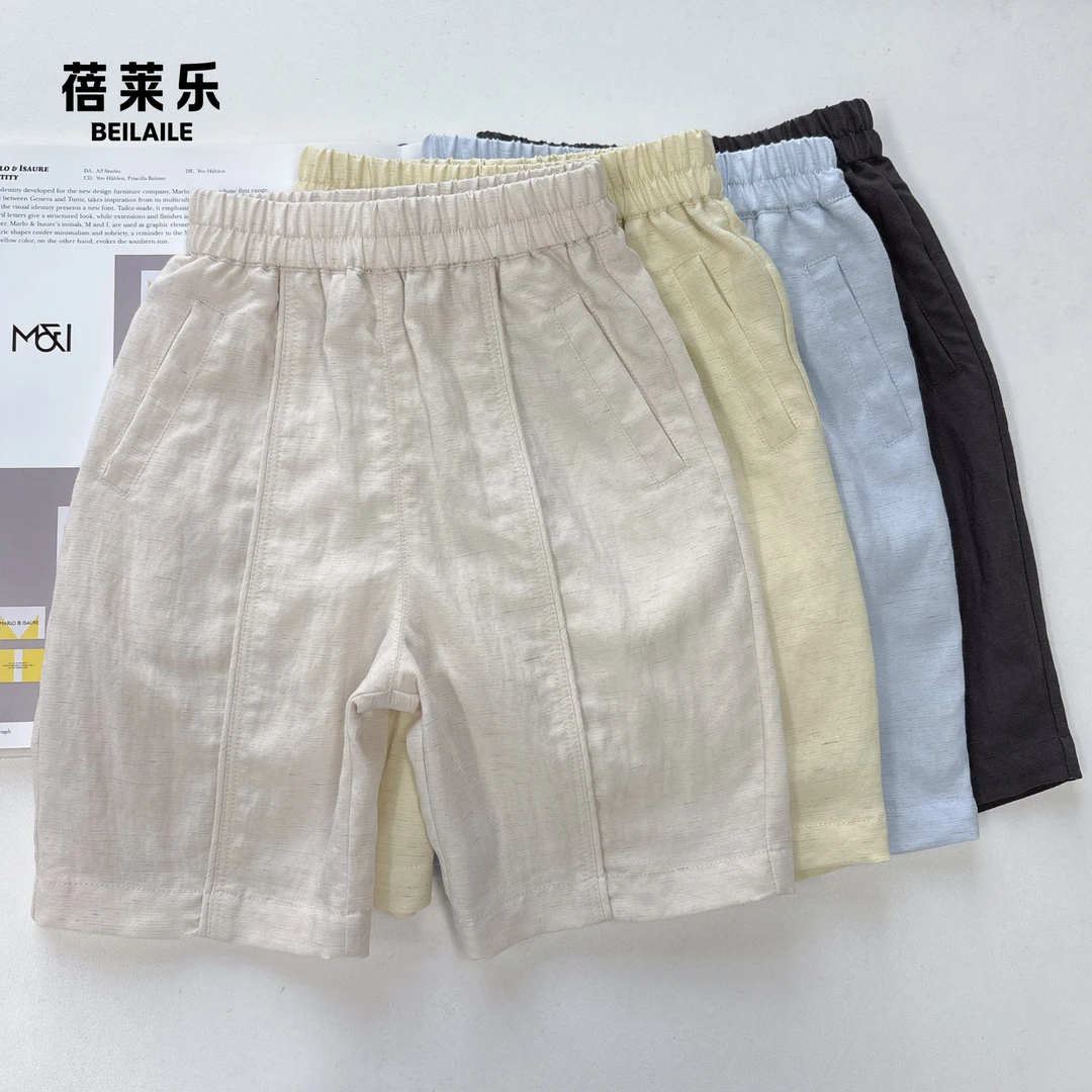 【汗王救星亚麻裤 洛洛妈咪】男女童装宝宝弯刀裤春夏E8 KK