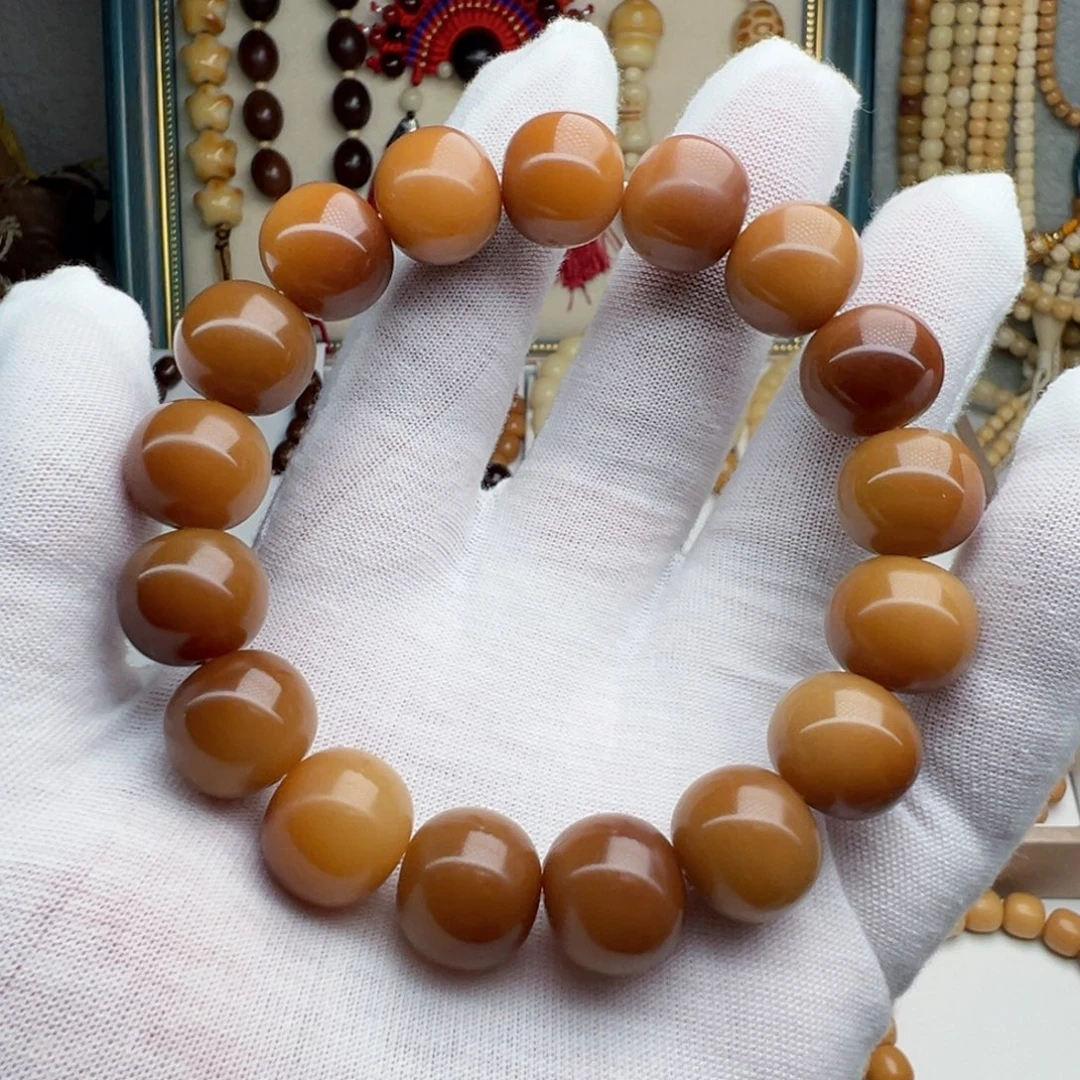 菩提根/象牙果手串卡15 天然【风化老料】落地果干磨S2