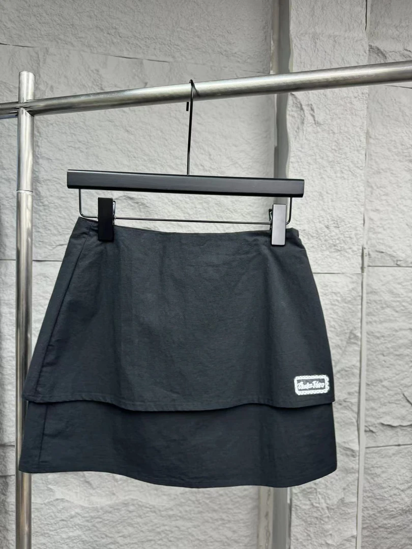 夏季新款高腰显瘦灰色A字半身裙女小个子通勤短裙裤