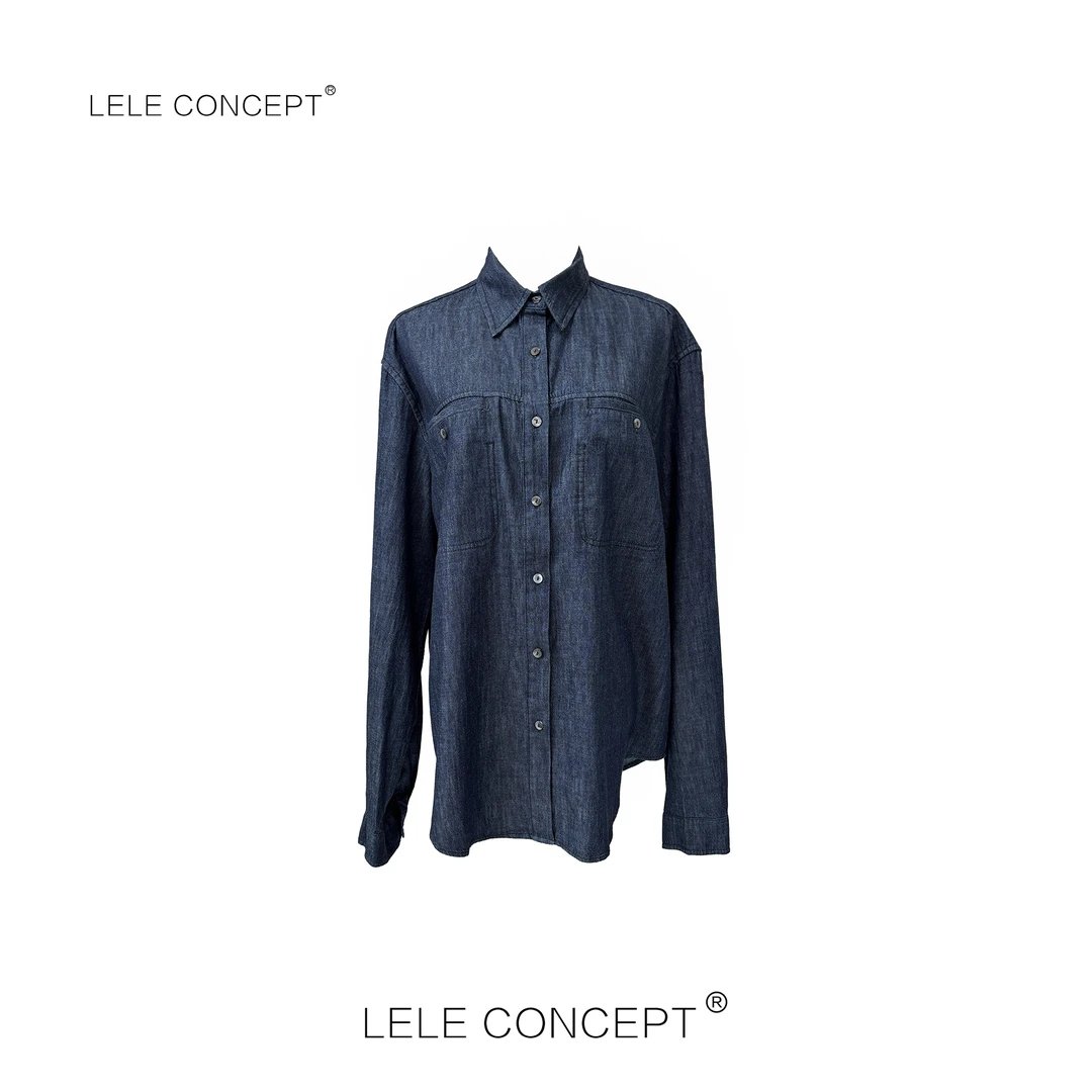LELE CONCEPT丨都市轻奢舒适款方兜棉麻衬衫S0911