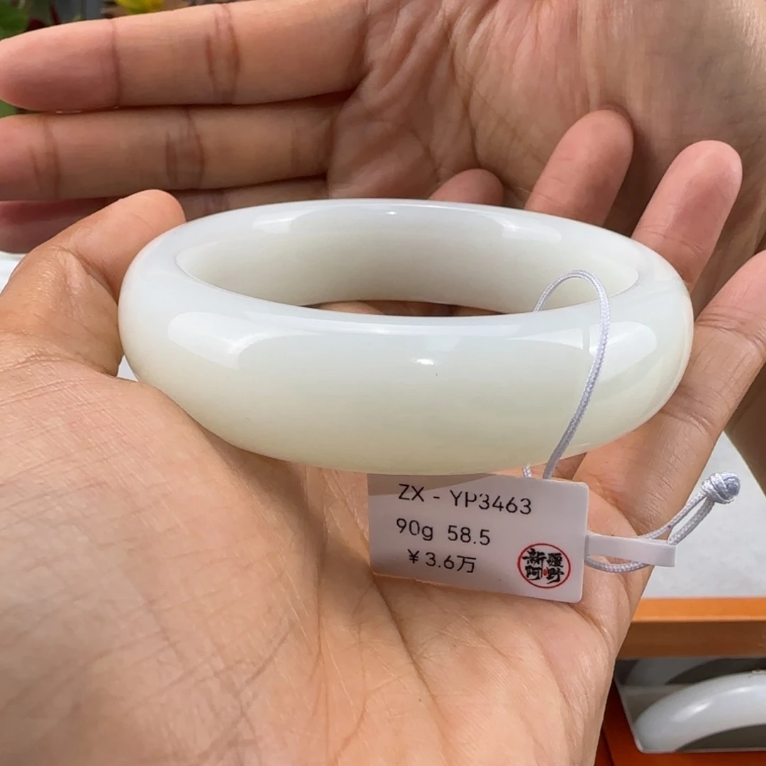 和田玉未镶嵌手镯天然新疆羊脂白玉女士手镯