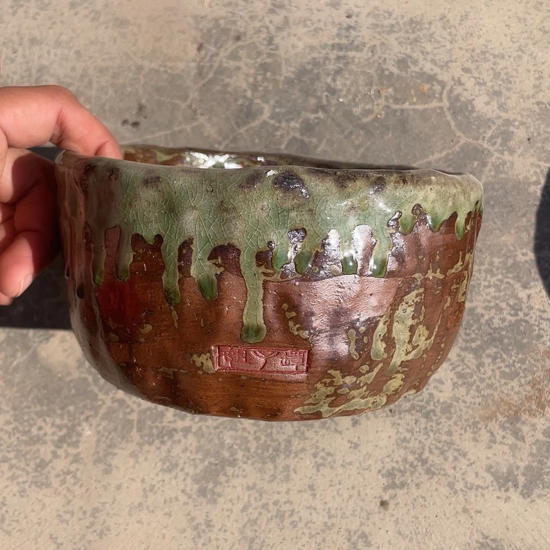 坛子姐花盆 手捏不规则大拼盘内口14 外高8.5百搭