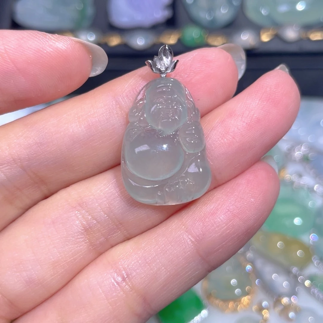 颈饰18K金镶嵌翡翠翡翠