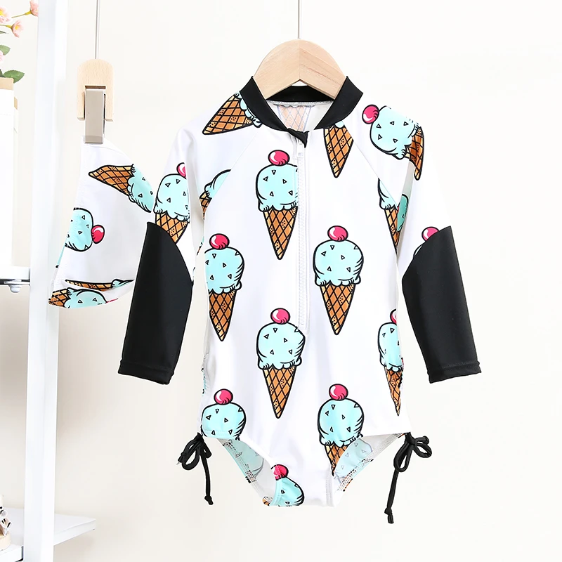 【女宝】2108小童宝宝婴儿连体泳衣洋气可爱防晒温泉泳衣儿童泳衣