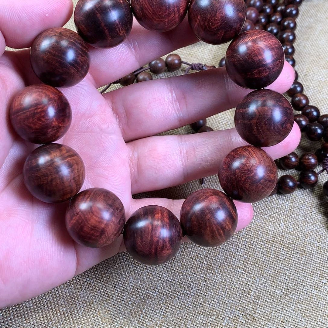 黄花梨/降香黄檀手串/手链海黄2.0帝王紫爆满水波留疤