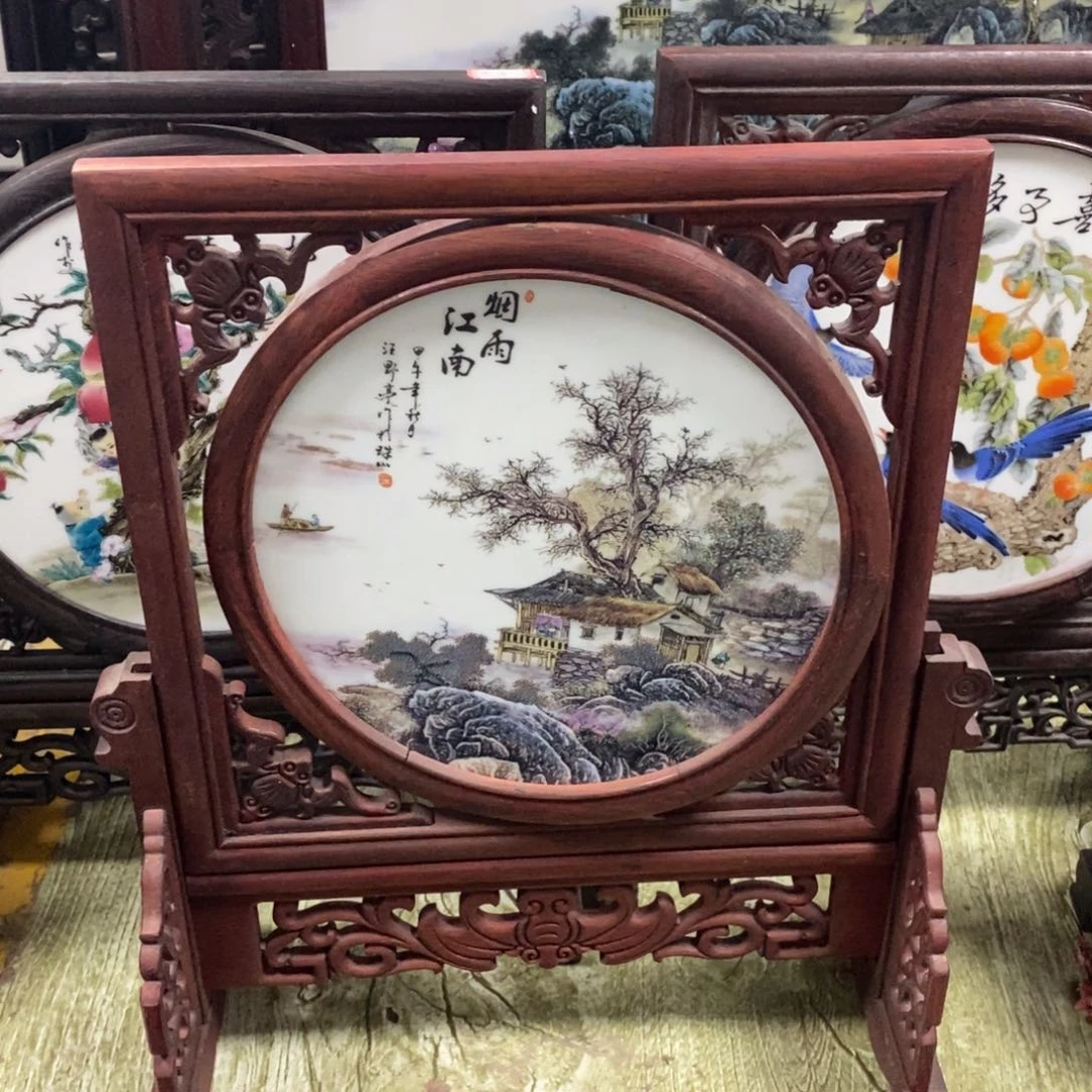 瓷片35*30 景德镇瓷板画柴窑烧制