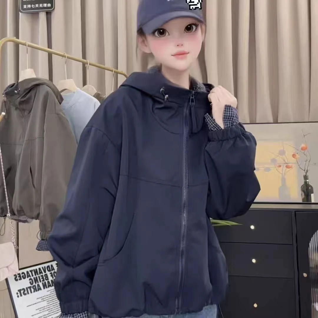 9933棉服运动宽松女士休闲外套女加棉长袖连帽上衣X